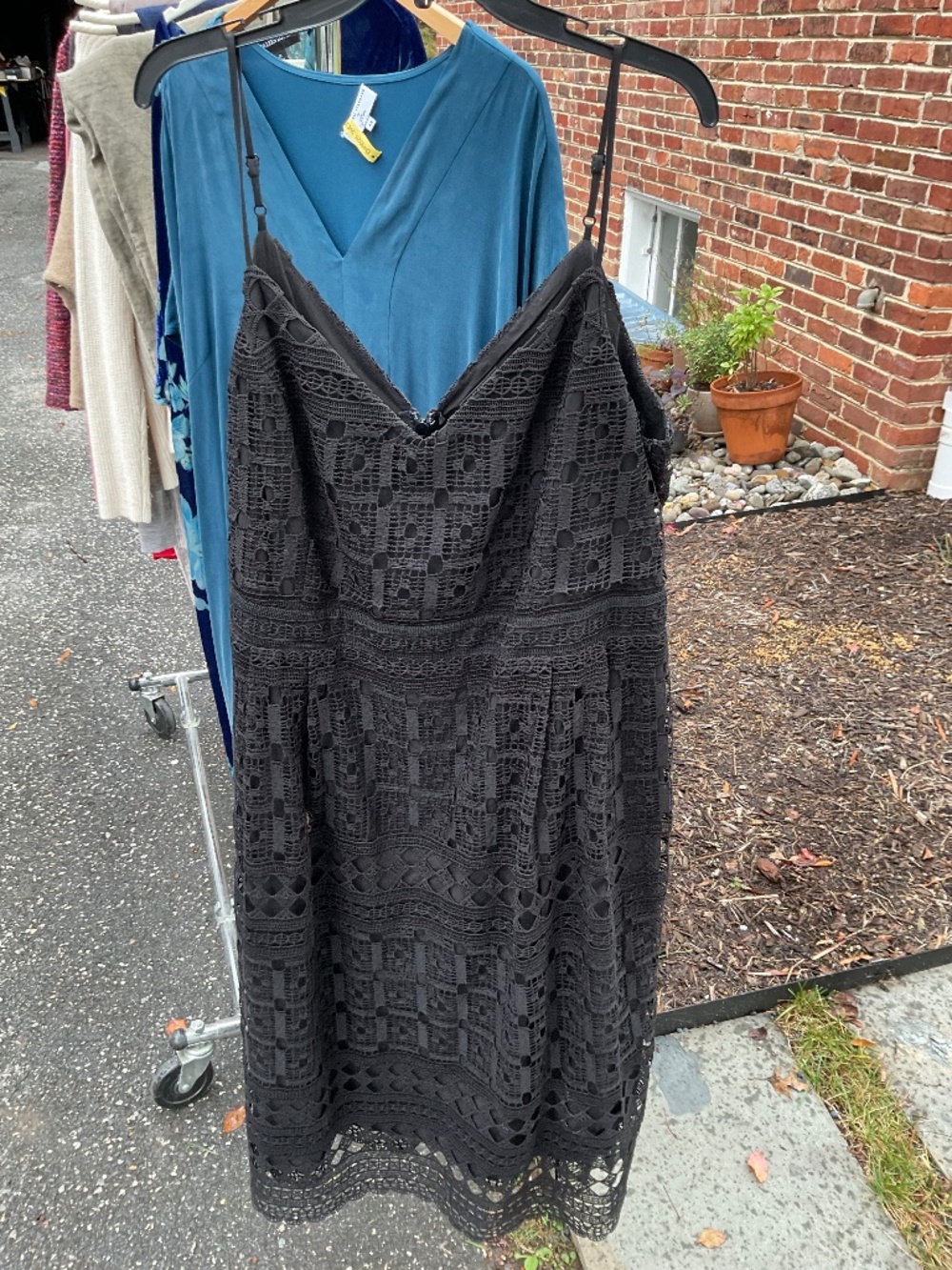 City Chic Black Crochet Lace Midi Dress